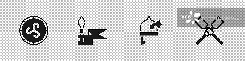 维京中世纪长矛盾牌图片素材