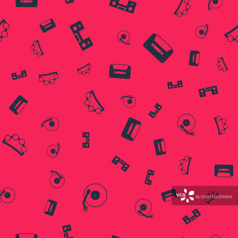 带两个扬声器的家用立体声音响黑胶唱片播放器图片素材