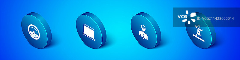 2.5D电力计量设备与电工铁塔图片素材