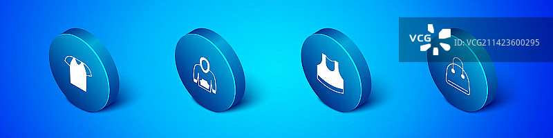 2.5D女士T恤露脐装手提包套装图片素材