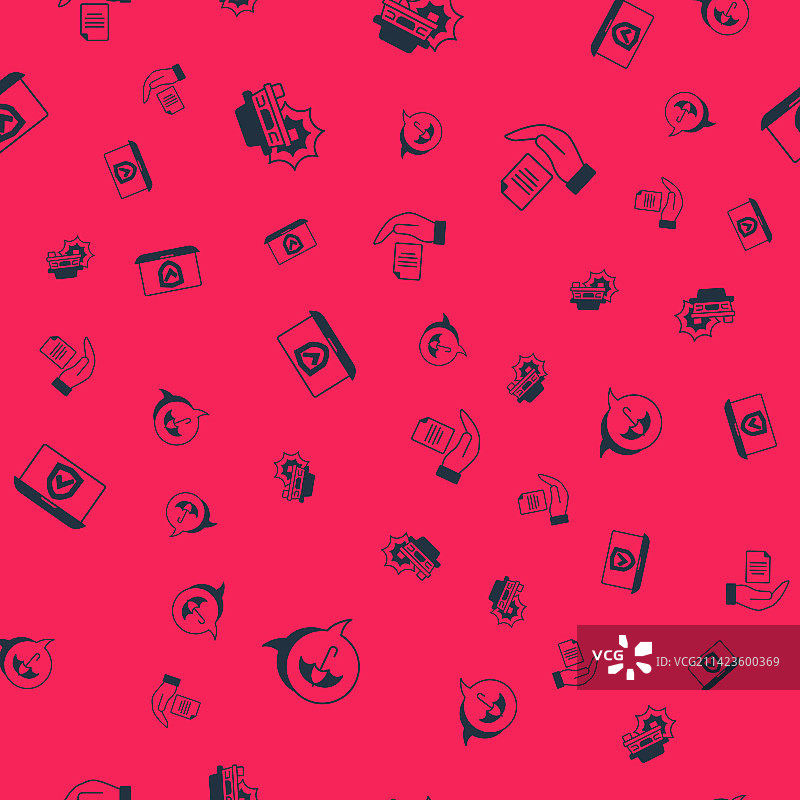 雨伞、交通事故保险与在线服务组合图片素材