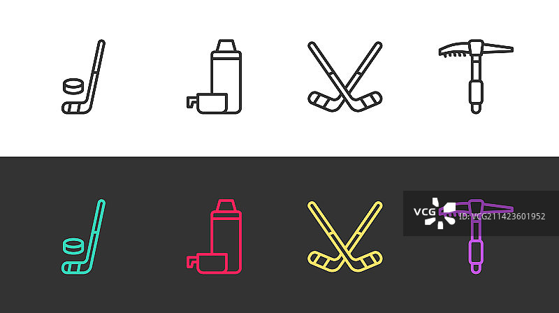 冰球球杆冰球保温瓶图片素材