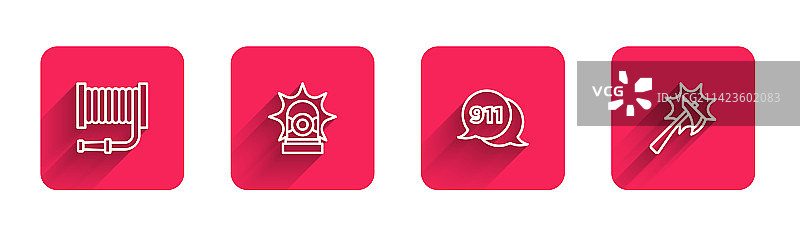 消防水带卷盘闪光警报器电话图片素材