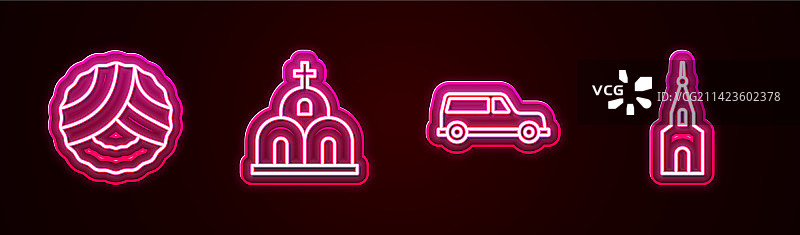 纪念花圈教堂建筑灵车图片素材