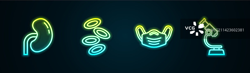 肾脏、血红蛋白医学图标图片素材