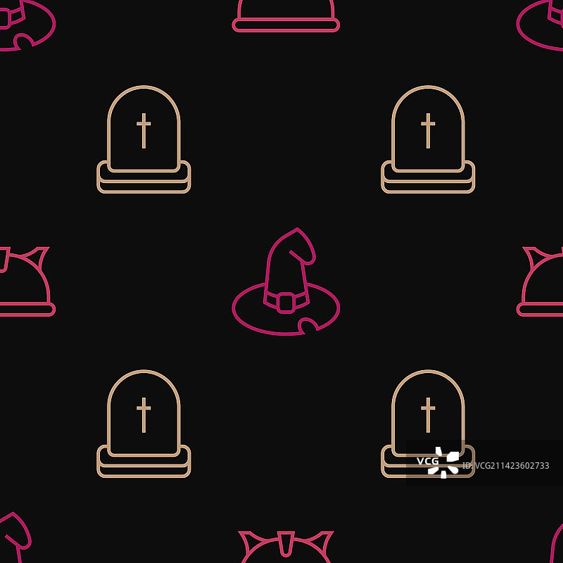 万圣节女巫大锅墓碑组合图片素材