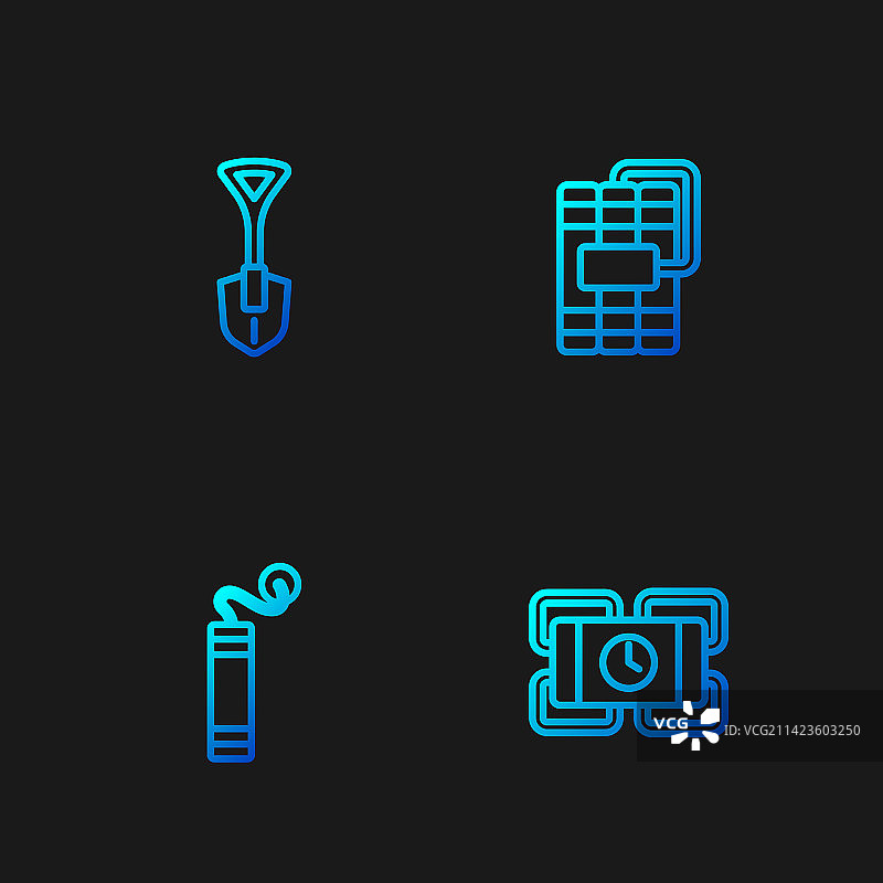 铲子和渐变色图标图片素材