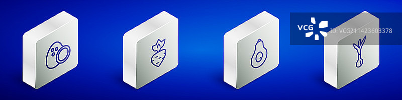 2.5D椰子萝卜鳄梨图片素材