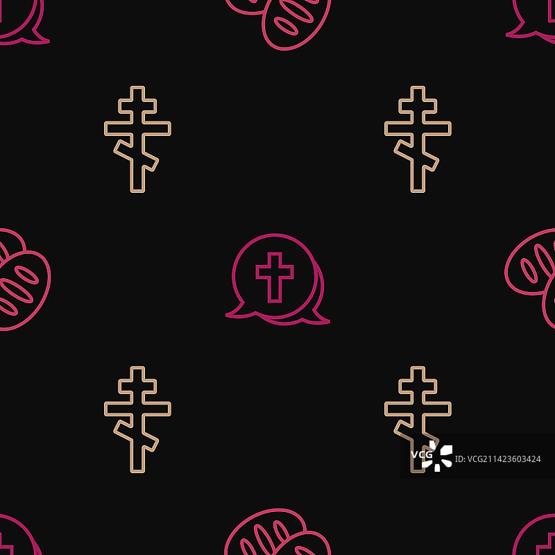 基督教面包十字架线条图案图片素材
