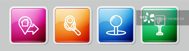 房屋搜索定位图钉线条定位图片素材