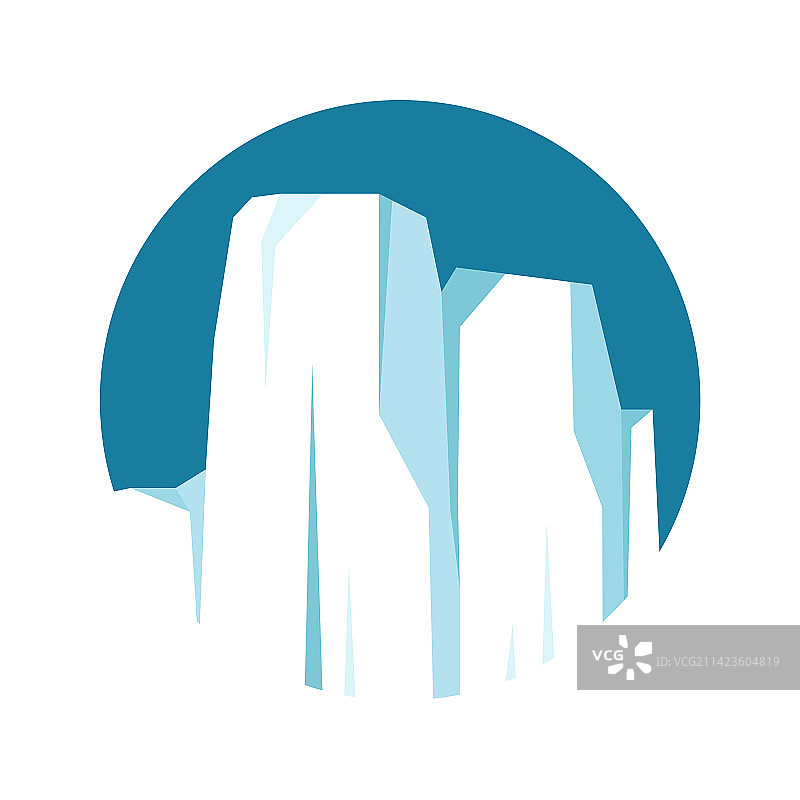 圆形漂浮的北极冰山冰川图片素材