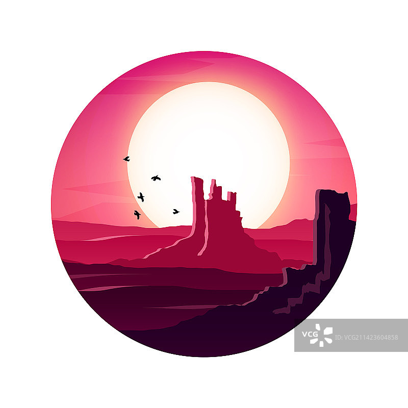 色彩鲜艳的沙漠山丘景观图片素材