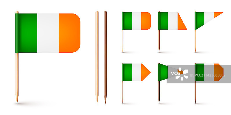 逼真的爱尔兰牙签旗纪念品图片素材