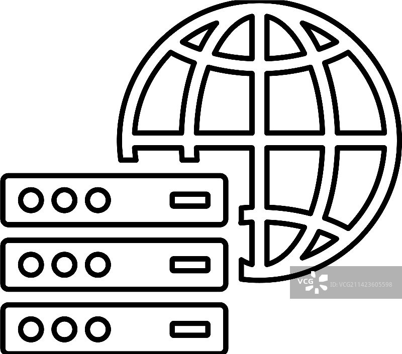 服务器数据库托管轮廓图标线条艺术图片素材
