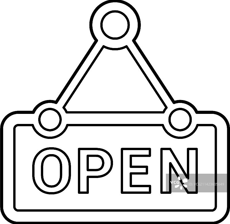 打开的标签轮廓图标线稿图片素材