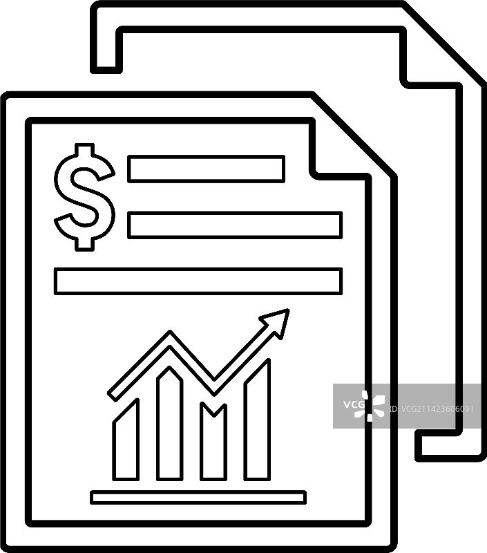 财务报表线性图标图片素材