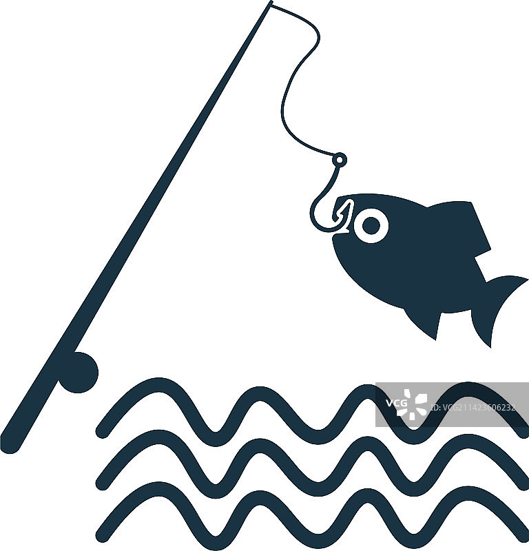 捕鱼黑色图标图片素材