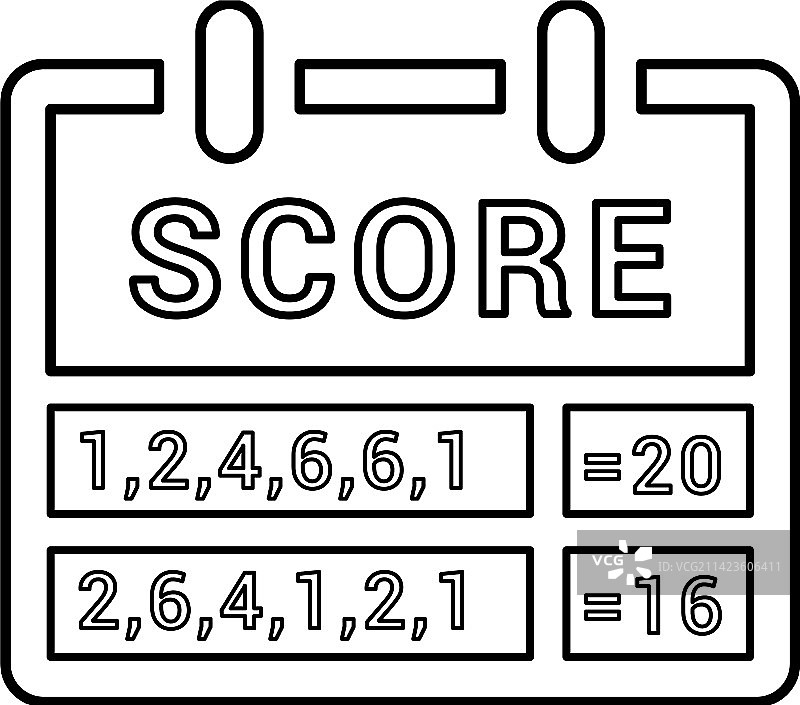 记分卡轮廓图标线条艺术图片素材