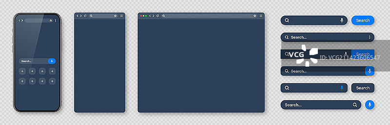 智能手机空白浏览器窗口图片素材