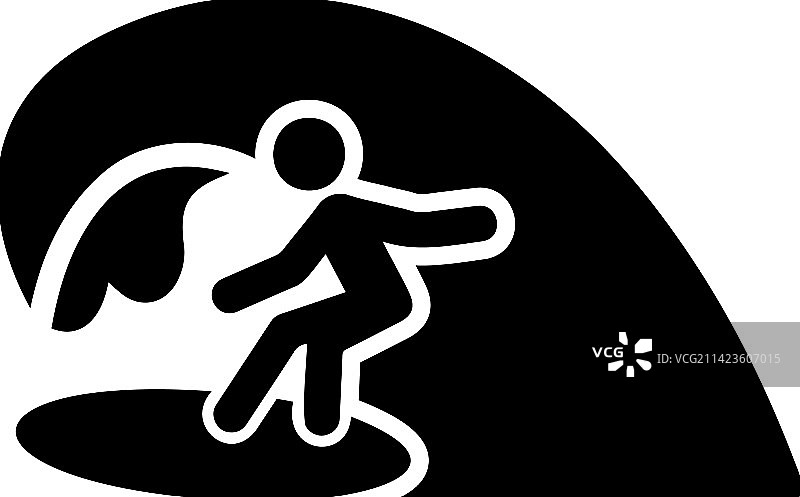 冲浪海滩图标简易可编辑图形图片素材