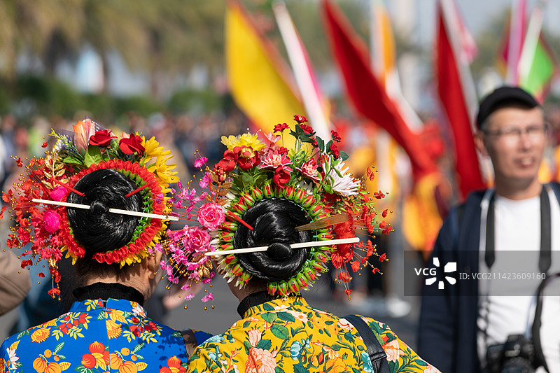 泉州蟳埔村簪花女 妈祖巡境图片素材