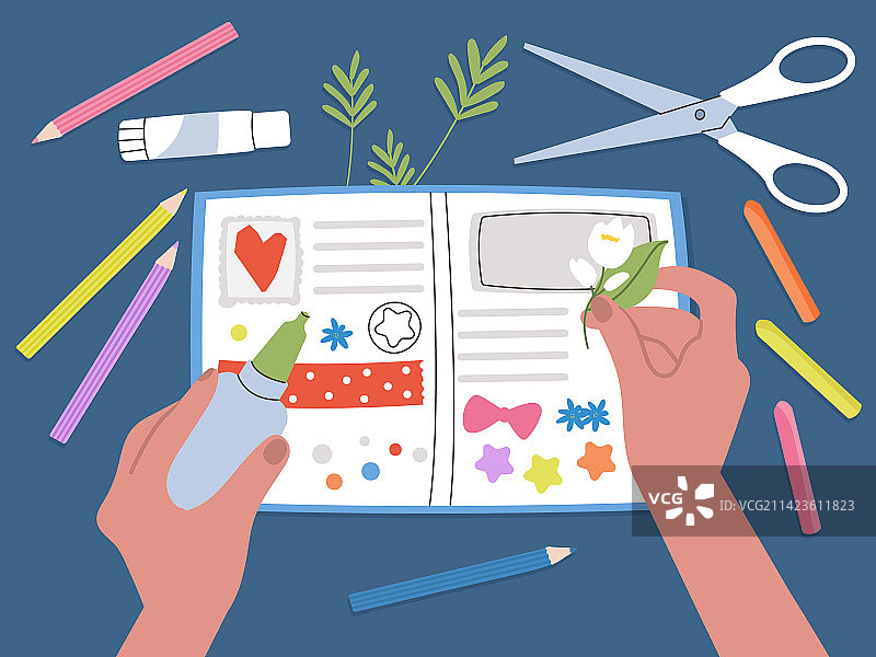 手工剪贴簿日记（纸模）图片素材