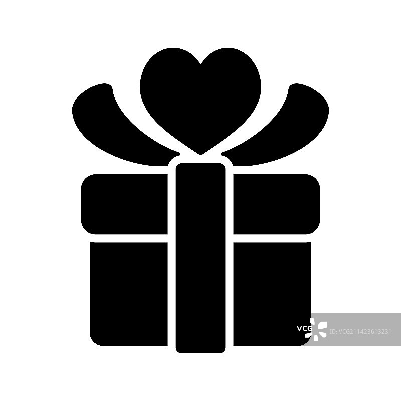 礼品盒心形爱心符号图标图片素材