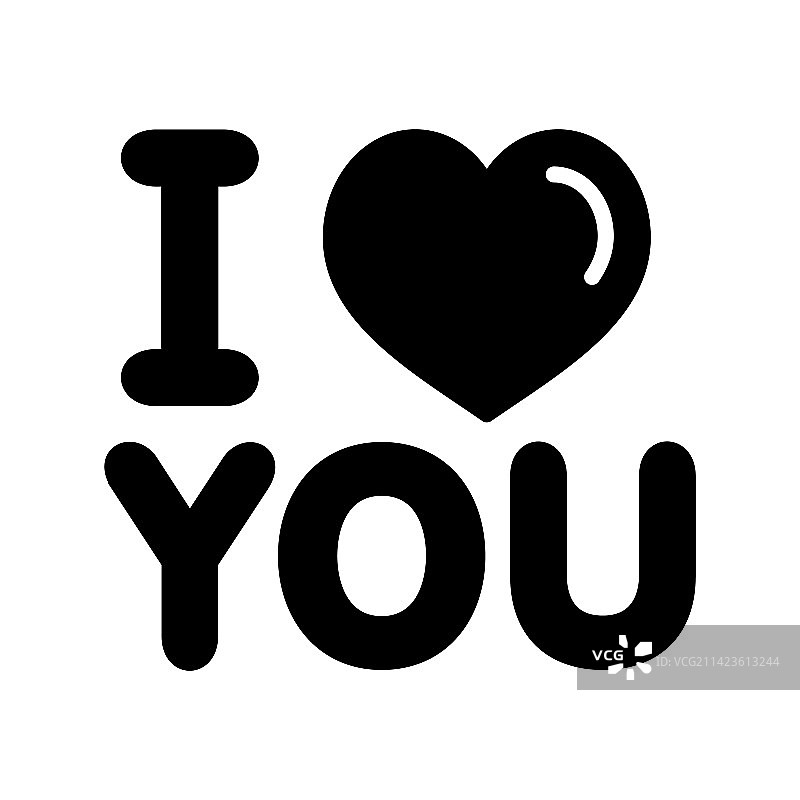 我爱你字形图标情人节图片素材