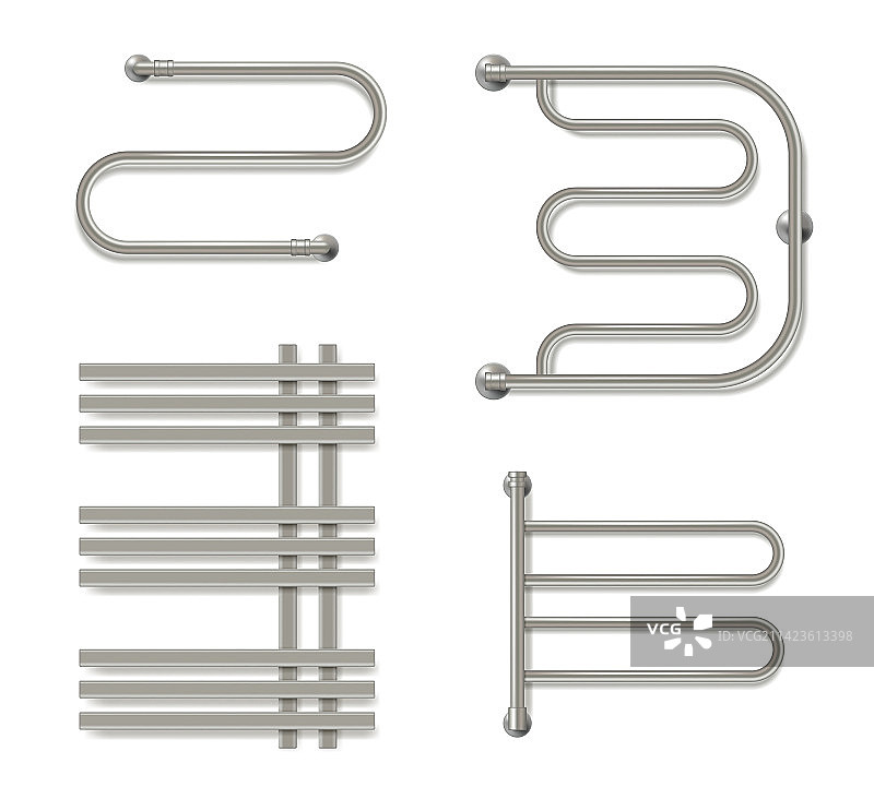 逼真的淋浴毛巾加热器挂架图片素材