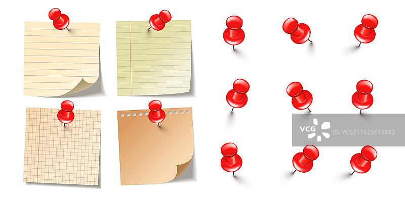 逼真空白便签，白色背景图片素材