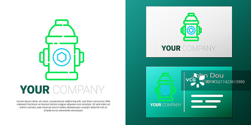 白色背景上的消防栓线条图标图片素材