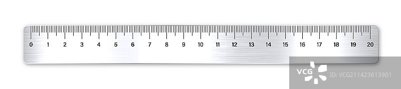 带测量的逼真拉丝金属尺图片素材