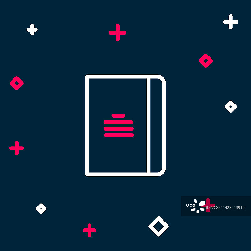 蓝色背景上的笔记本线条图标图片素材