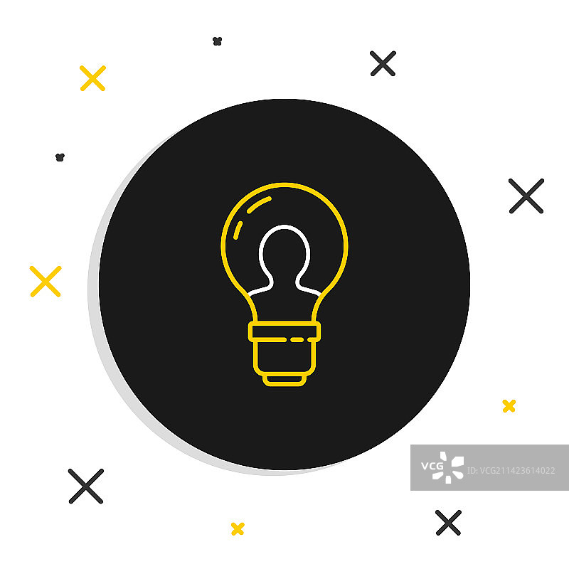 人头灯泡创意图标图片素材