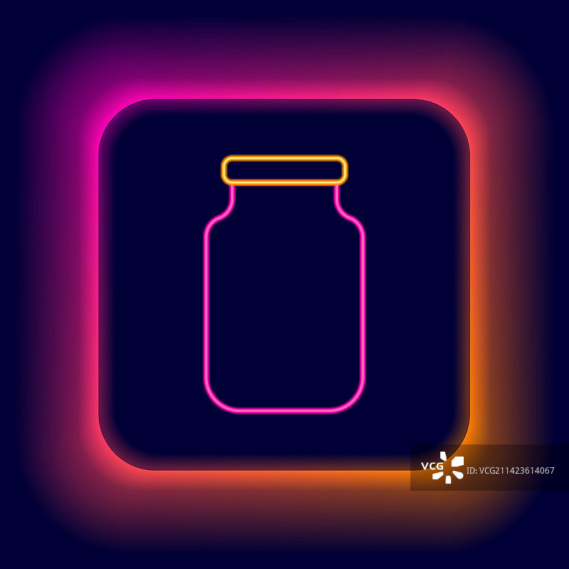 发光霓虹灯玻璃罐图标图片素材