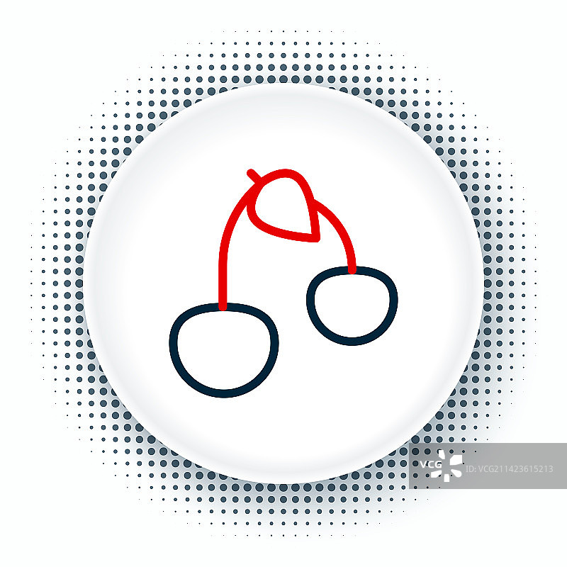 白色背景上的樱桃线条图标图片素材