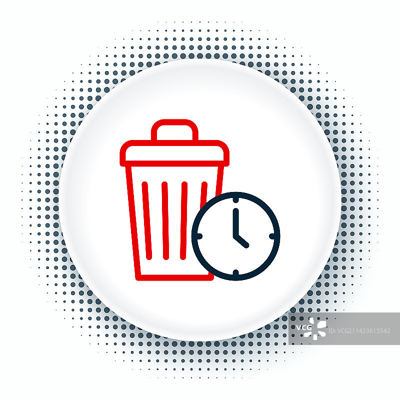 白色背景上的线条浪费时间图标图片素材