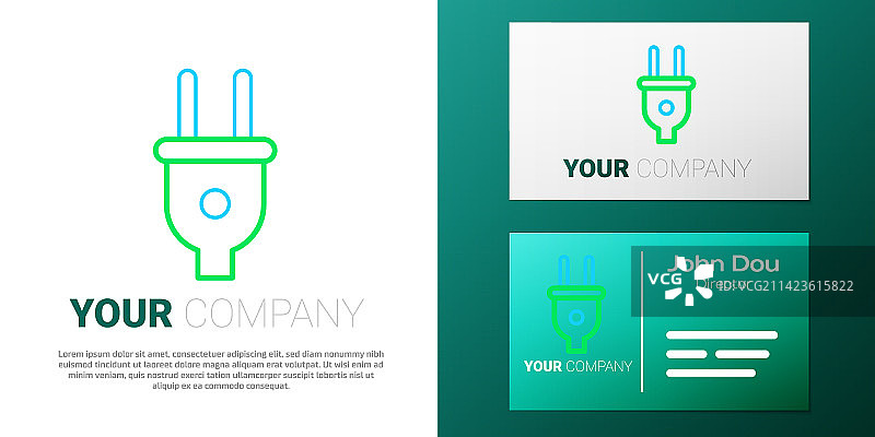 白色背景上的电源插头线性图标图片素材