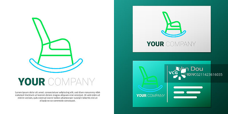 白色背景上的摇椅线性图标图片素材