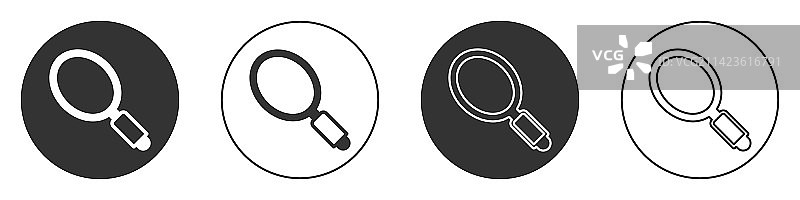 白色背景上的黑色手镜图标图片素材