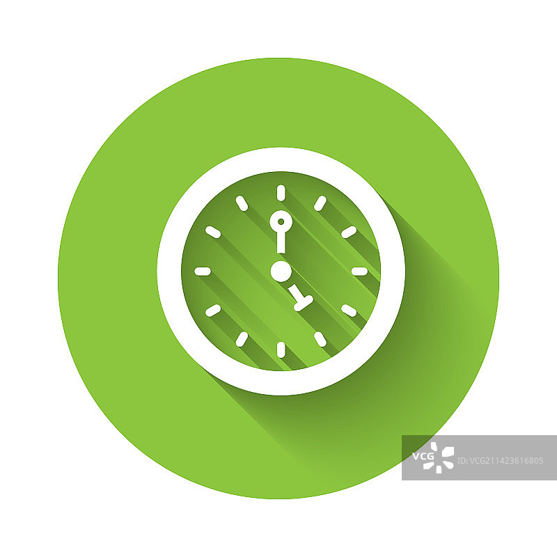 带长阴影的白色时钟图标图片素材