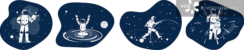 宇宙太空宇航员场景图片素材
