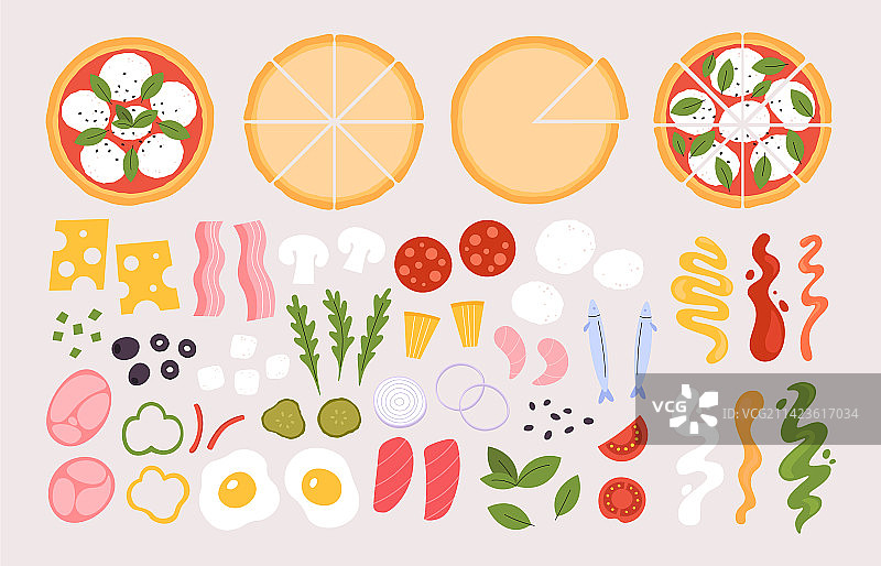 披萨配料：蘑菇和香肠图片素材