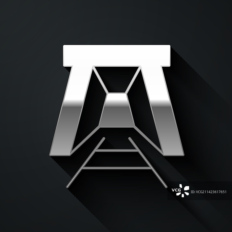 黑色背景上的银矿入口图标图片素材