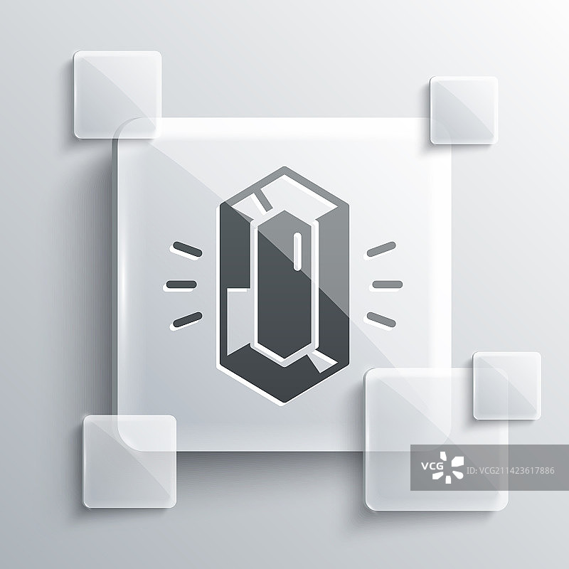 灰色背景上的灰色宝石图标图片素材