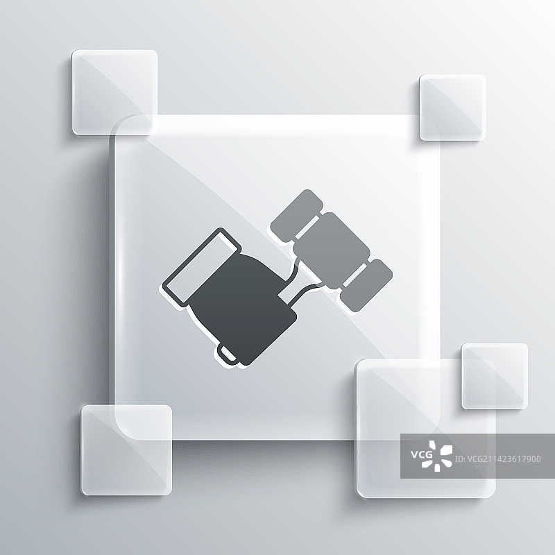 灰色拍卖槌图标，已隔离在灰色背景上图片素材