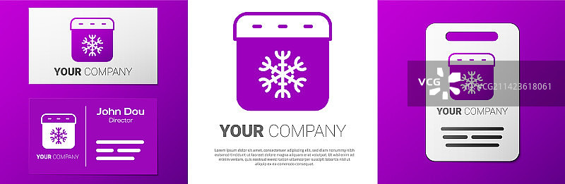 冬季日历图标标志，白色背景图片素材