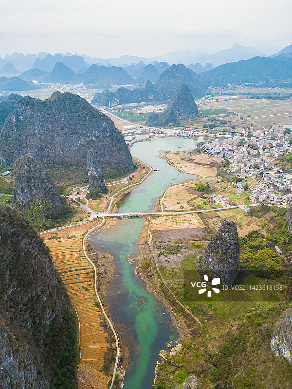 广西贺州钟山县水墨田园风景区图片素材