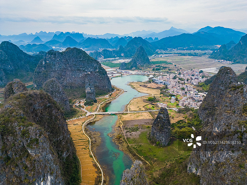 广西贺州钟山县水墨田园风景区图片素材