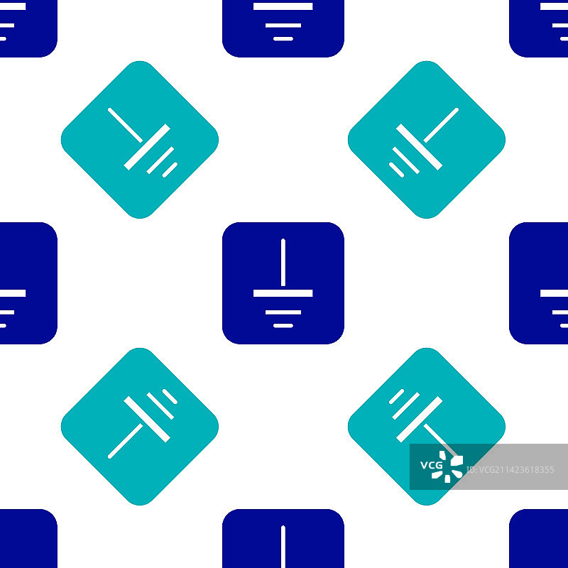 隔离的蓝色接地电气符号图标图片素材